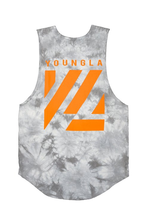 YoungLA 321 Tie Dye Bloc Cut Off Tanks Overcast | 0942658-CM