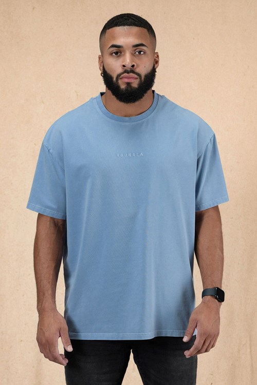 YoungLA 420 Essential Oversized Tee Blauw Lichtturkoois | 0841932-CQ