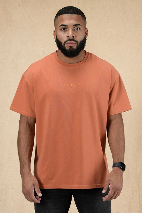 YoungLA 420 Essential Oversized Tee Oranje Lichtturkoois | 9781526-FB