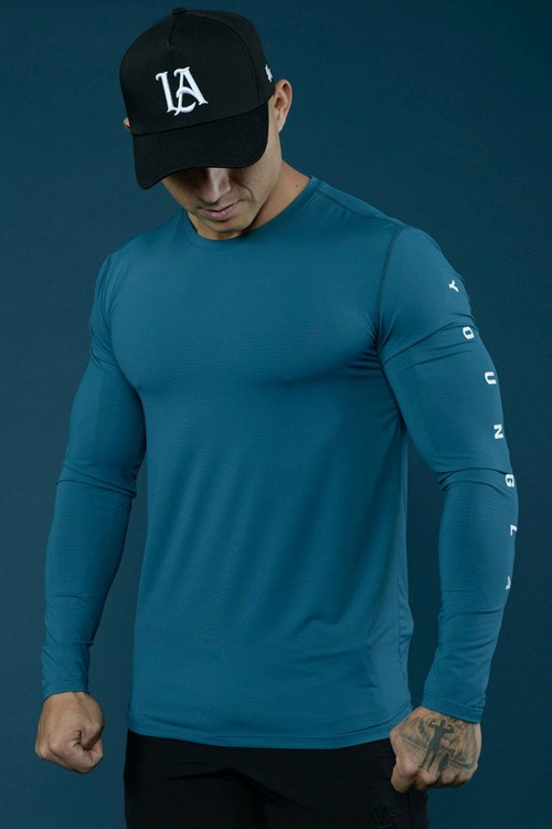 YoungLA 424 Zephyr Compression Long Sleeves Teal | 1865439-VC