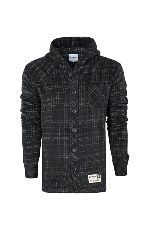 YoungLA 431 Met Capuchon Flannels Zwart | 1709863-OR