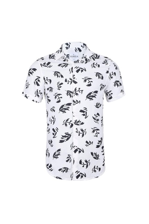 YoungLA 439 Miami Vice Kort Sleeve Shirts Fallen Leaves | 5382641-NK