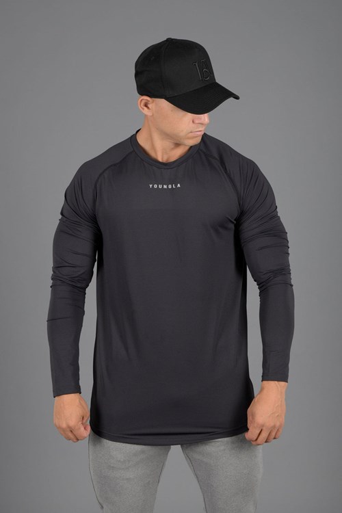 YoungLA 441 Performance Line Longsleeve Shirts Zwart | 2573840-SA