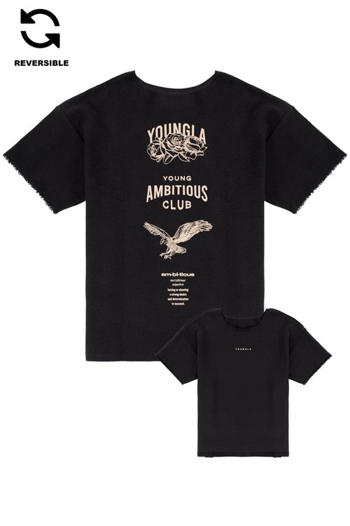 YoungLA 455 Reversible Immortal Tee Zwart | 3294608-JW