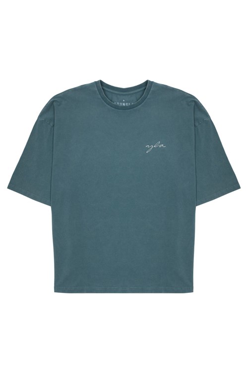 YoungLA 464 Skyline Super Sized Tees Lichtturkoois | 1892564-LW