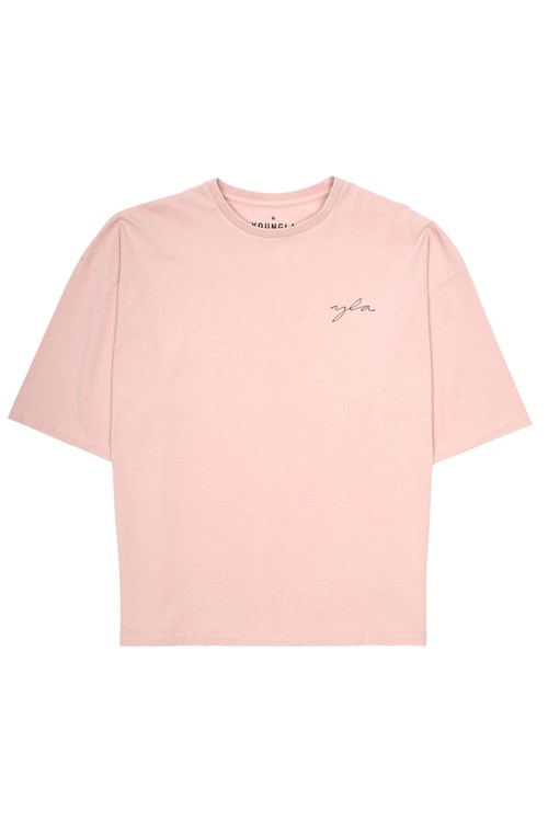 YoungLA 464 Skyline Super Sized Tees Roze Lichtturkoois | 7269031-UR