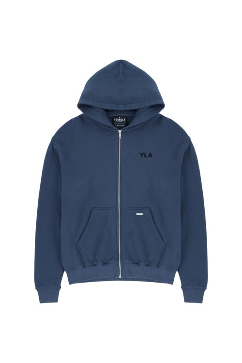 YoungLA 515 Monarch Zip-up Hoodie Donkerblauw Lichtturkoois | 0524319-UJ