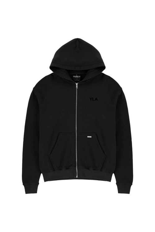 YoungLA 515 Monarch Zip-up Hoodie Zwart Lichtturkoois | 6920315-FA