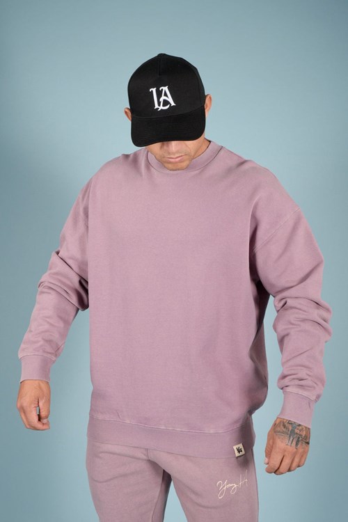 YoungLA 530 Gin N Juice Oversized Crewnecks Lavendel Lichtturkoois | 0425167-AL