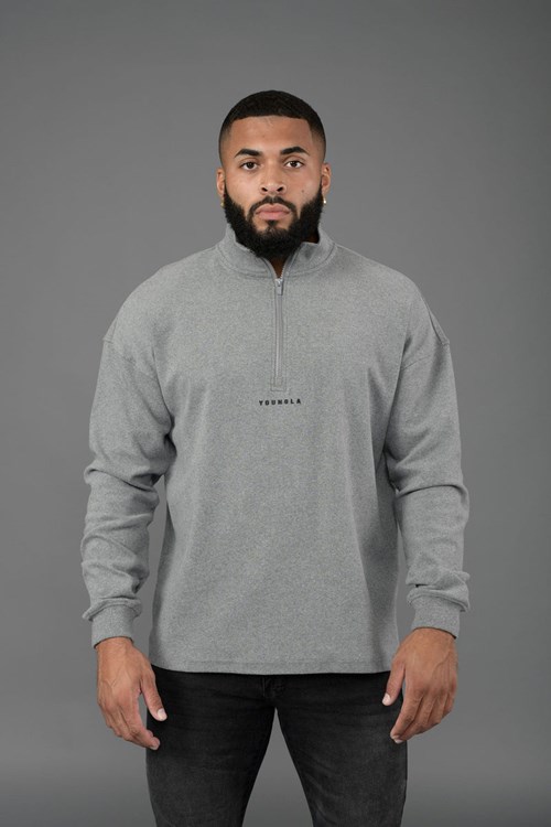 YoungLA 545 Cloud Quarter Zip Grijs | 9173428-XS