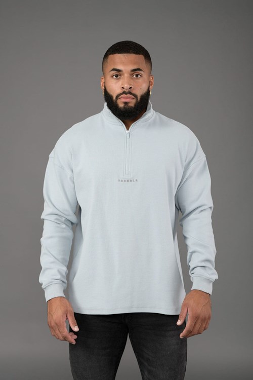 YoungLA 545 Cloud Quarter Zip Lichtblauw | 7360415-UT