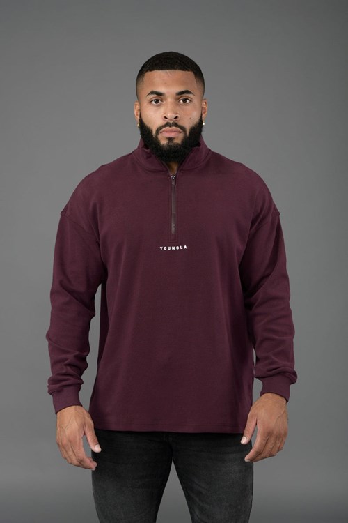 YoungLA 545 Cloud Quarter Zip Plum | 2749058-IM