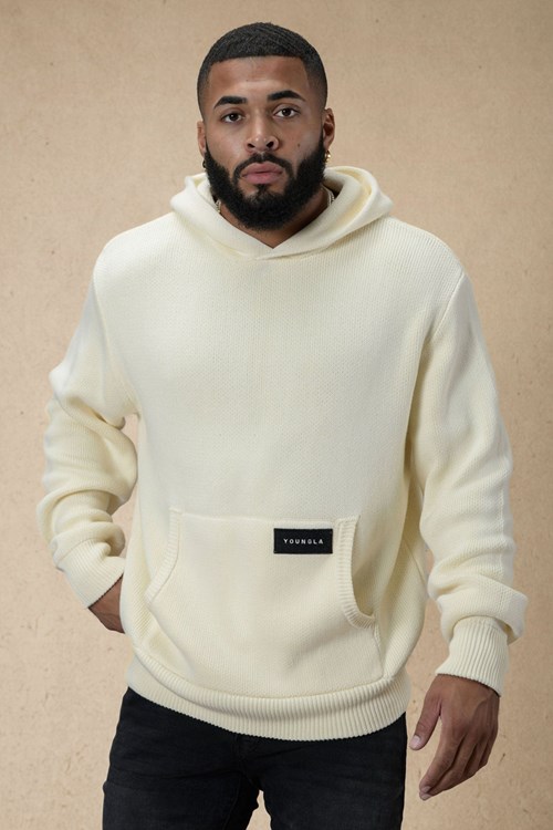 YoungLA 547 Mojave Gebreid Hoodies Off-White | 5834726-MR