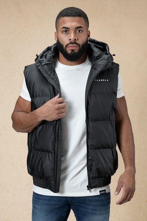 YoungLA 553 Brooklyn Puffer Vest Zwart | 3241985-US