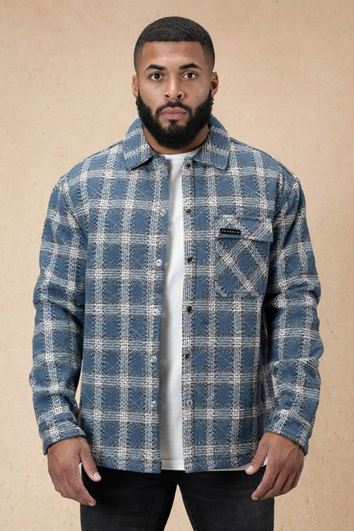 YoungLA 556 High Profile Flannel Jacket Blauw | 5987103-OV