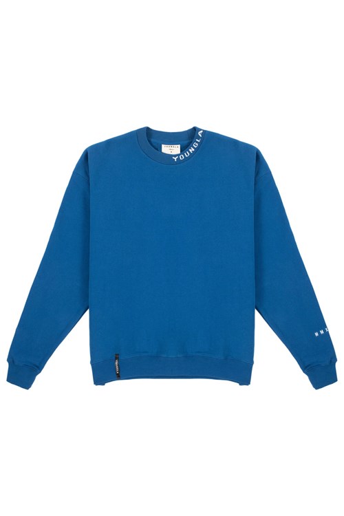 YoungLA 557 Trademark Crewnecks Koningsblauw Blauw | 9261075-JN