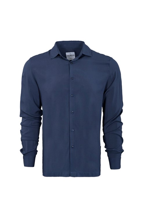 YoungLA 804 Scarface Viscose Shirts Donkerblauw | 1327865-NS