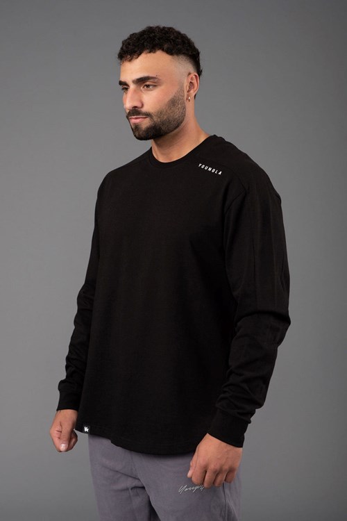 YoungLA 814 Offset Long Sleeves Zwart | 8236091-AI