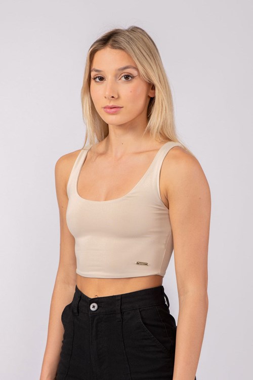 YoungLA W304 Scoop Neck Crop Tank Licht | 5926041-QU