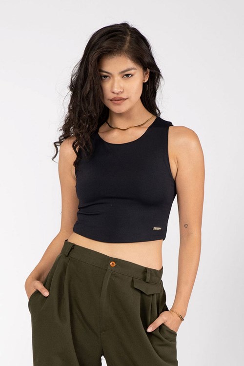 YoungLA W305 Full Cover Crop Tank Zwart | 6509832-GS