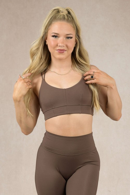 YoungLA W319 - Asana Sports Bra Chocola | 8362510-RG