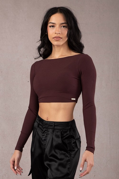 YoungLA W419 Grace Cropped Top Merlot | 1289603-FW